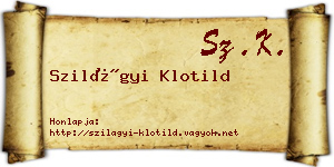 Szilágyi Klotild névjegykártya